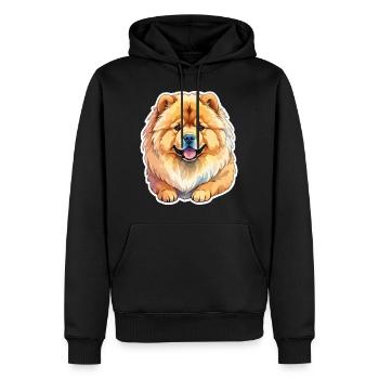 Chow Chow Wasserfarben - Männer Premium Bio Hoodie - Schwarz - Vorne - Nico (187cm)