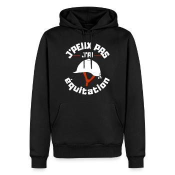 Ich kann nicht reiten - Männer Premium Bio Hoodie - Schwarz - Vorne - Nico (187cm)