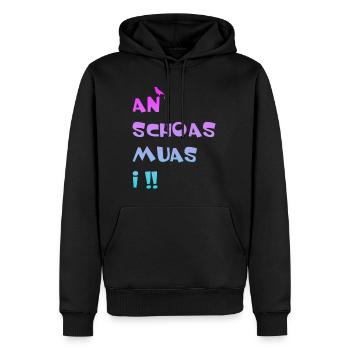 An Schoas muas i, Bayern, Spruch, Rebell - Männer Premium Bio Hoodie - Schwarz - Vorne - Nico (187cm)