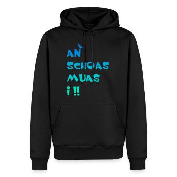 An Schoas muas i, Bayern, Spruch, Rebell - Männer Premium Bio Hoodie - Schwarz - Vorne - Nico (187cm)