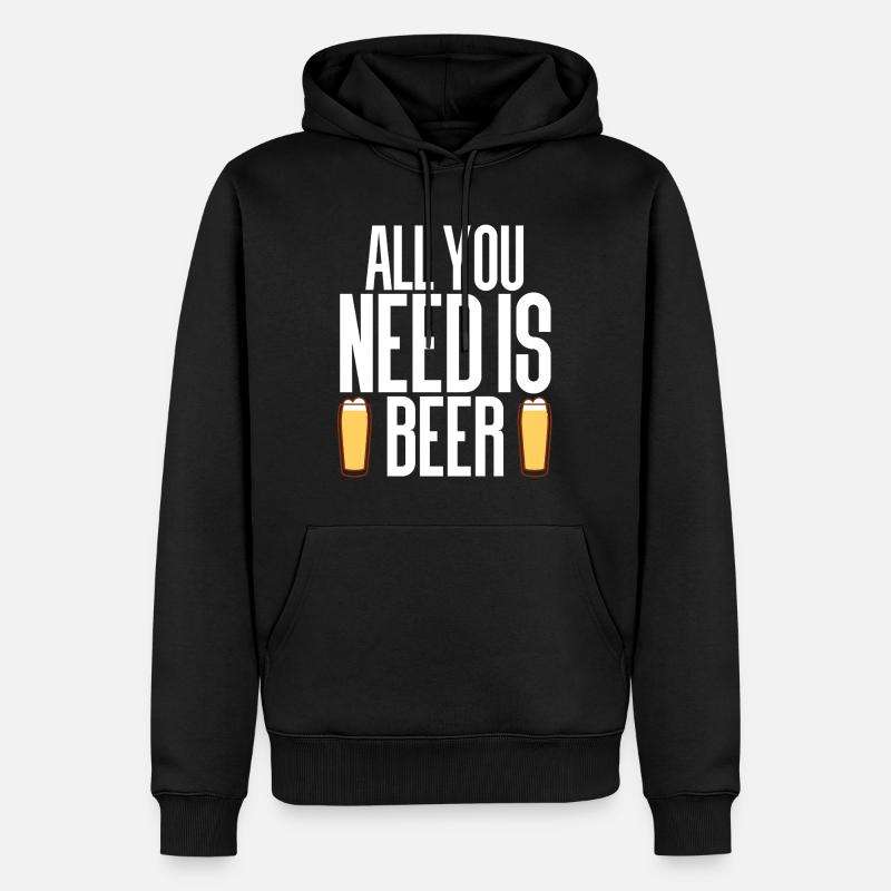 Bier - Männer Premium Bio Hoodie - Schwarz