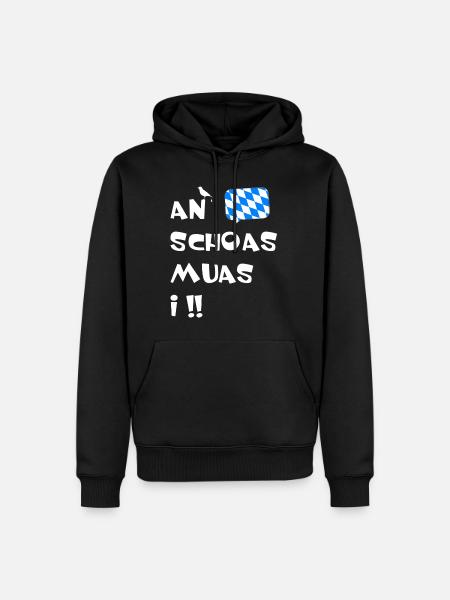 An Schoas muas i - Männer Premium Bio Hoodie - Schwarz