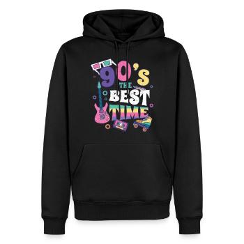 années quatre-vingt-dix - Sweat à capuche Premium bio Homme - noir - Devant - Nico (187cm)