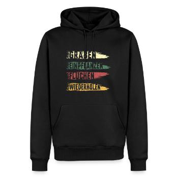 Landschaftsgärtner Gärtner fluchen Graben Spruch - Männer Premium Bio Hoodie - Schwarz - Vorne - Nico (187cm)