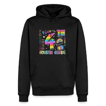 4.Klasse Schulkind Erster Schultag Vierte Klasse - Männer Premium Bio Hoodie - Schwarz - Vorne - Nico (187cm)