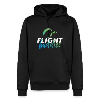 FLIGHT buddies Gleitschirmflieger Freunde - Männer Premium Bio Hoodie - Schwarz - Vorne - Nico (187cm)