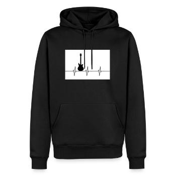 Leidenschaft für E-Gitarren - Männer Premium Bio Hoodie - Schwarz - Vorne - Nico (187cm)