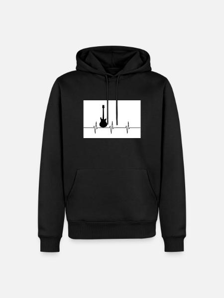 Passion pour les guitares électriques - Sweat à capuche Premium bio Homme - noir