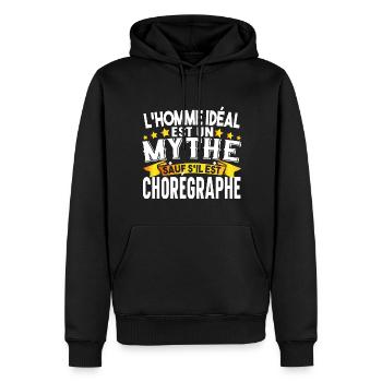 Chorégraphe Homme Chorégraphie Danseur Danser - Sweat à capuche Premium bio Homme - noir - Devant - Nico (187cm)