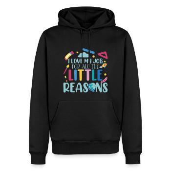 Fournisseur de services de garde - Sweat à capuche Premium bio Homme - noir - Devant - Nico (187cm)