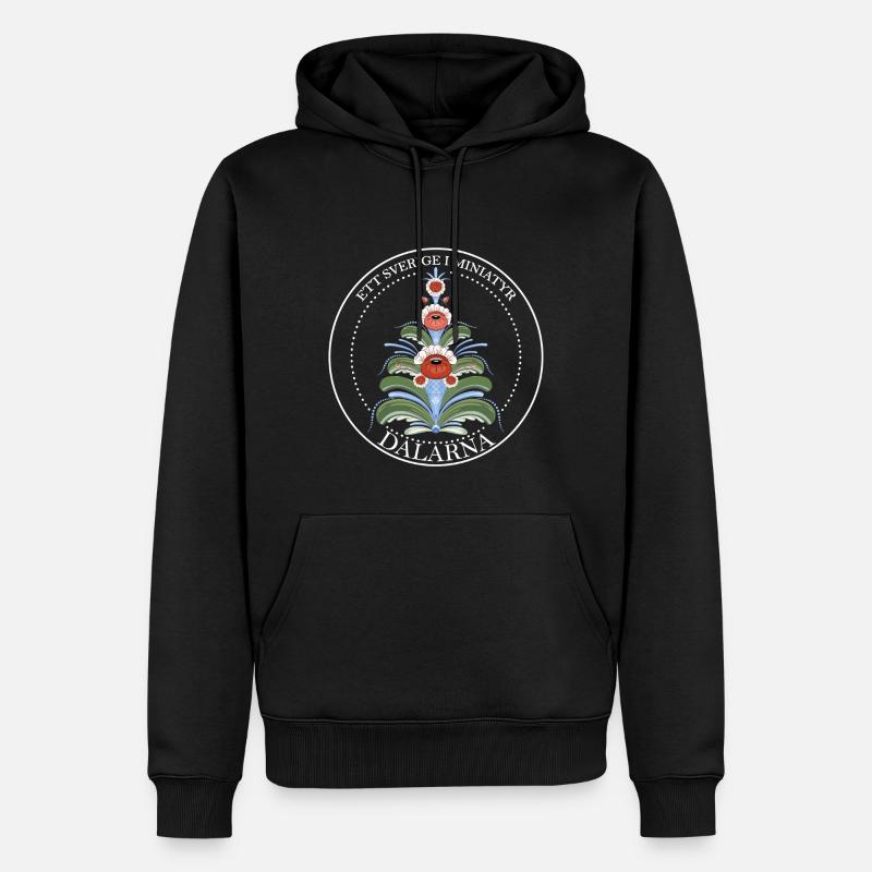 Texte blanc kurde de Dalian - Sweat à capuche Premium bio Homme - noir
