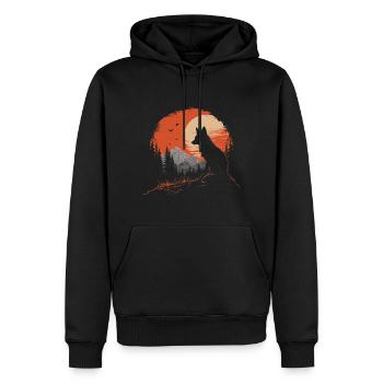 Fuchs Kopf Wald Tier Natur Bäume Baby Fuchs - Männer Premium Bio Hoodie - Schwarz - Vorne - Nico (187cm)