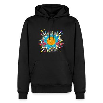 Panzer Pop Art Comic Retro Herzschlag - Männer Premium Bio Hoodie - Schwarz - Vorne - Nico (187cm)