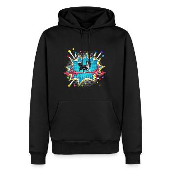 Grill Pop Art Comic Retro Herzschlag - Männer Premium Bio Hoodie - Schwarz - Vorne - Nico (187cm)
