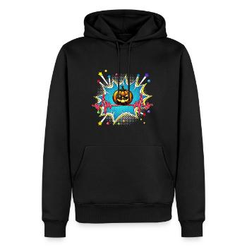 Kaffee Pop Art Comic Retro Herzschlag - Männer Premium Bio Hoodie - Schwarz - Vorne - Nico (187cm)