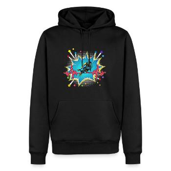 Tennis Pop Art Comic Retro Herzschlag - Männer Premium Bio Hoodie - Schwarz - Vorne - Nico (187cm)