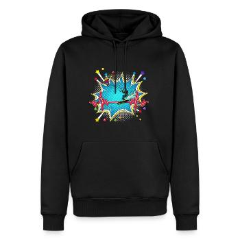 Climbing Pop Art Comic Retro Herzschlag - Männer Premium Bio Hoodie - Schwarz - Vorne - Nico (187cm)