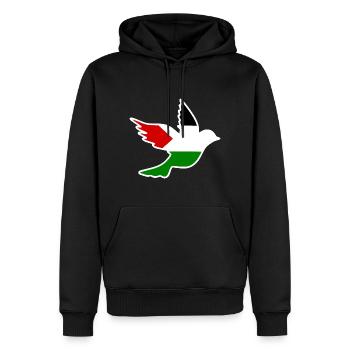 Free palestine - Sweat à capuche Premium bio Homme - noir - Devant - Nico (187cm)