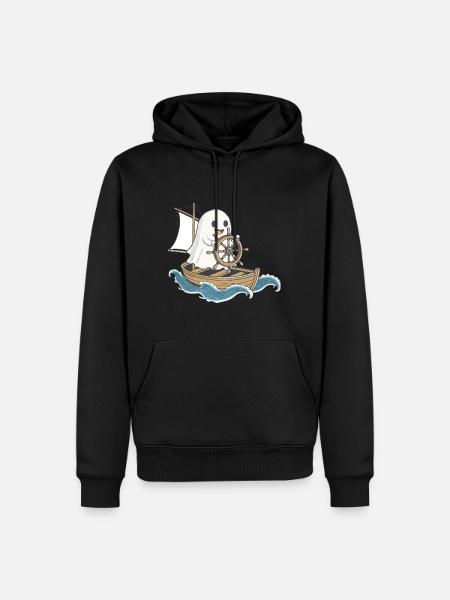 Geist Segler Halloween - Männer Premium Bio Hoodie - Schwarz