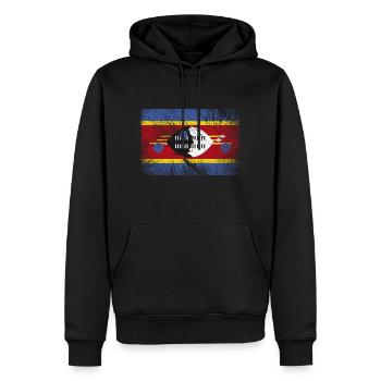 Swaziland Flag - Vintage Grunge - Sweat à capuche Premium bio Homme - noir - Devant - Nico (187cm)