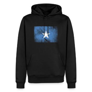 Drapeau de la Somalie - Grunge vintage - Sweat à capuche Premium bio Homme - noir - Devant - Nico (187cm)