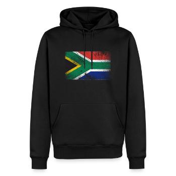 Drapeau de l’Afrique du Sud - Vintage Grunge - Sweat à capuche Premium bio Homme - noir - Devant - Nico (187cm)