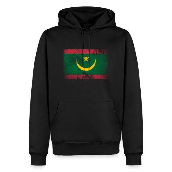 Mauretanien Flagge - Vintage Grunge - Männer Premium Bio Hoodie - Schwarz - Vorne - Nico (187cm)