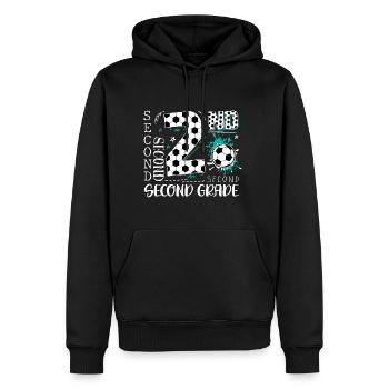 Football de 2e année - Sweat à capuche Premium bio Homme - noir - Devant - Nico (187cm)