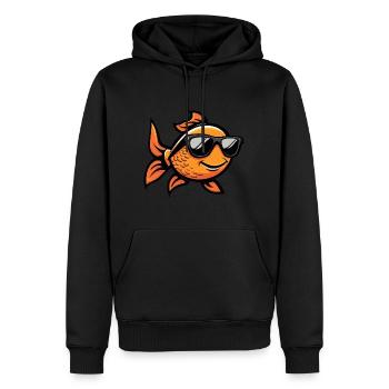 Poisson rouge animal cool - Sweat à capuche Premium bio Homme - noir - Devant - Nico (187cm)