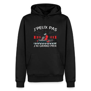Ich kann nicht, ich habe ein Grand-Prix-Autorennen - Männer Premium Bio Hoodie - Schwarz - Vorne - Nico (187cm)