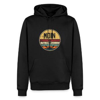 Moin Anker Vintage Retro Style Distressed Nord - Sweat à capuche Premium bio Homme - noir - Devant - Nico (187cm)
