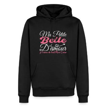 Schönes Liebesgeschenk, am besten schön Ich liebe dich - Männer Premium Bio Hoodie - Schwarz - Vorne - Nico (187cm)