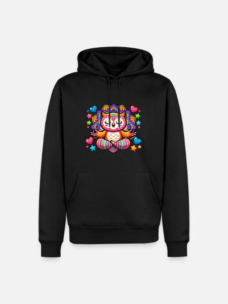 Eule Mandala Yoga - Männer Premium Bio Hoodie - Schwarz