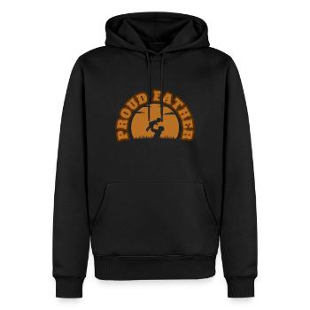Fier Papa Fille Kid Brown - Sweat à capuche Premium bio Homme - noir - Devant - Nico (187cm)