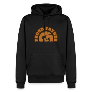Père fier Enfant Garçon Brown - Sweat à capuche Premium bio Homme - noir - Devant - Nico (187cm)
