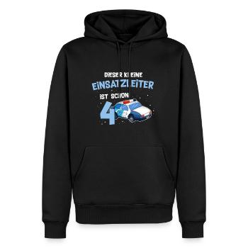 4 Geburtstag Polizei 4 Jahre Alt - Männer Premium Bio Hoodie - Schwarz - Vorne - Nico (187cm)