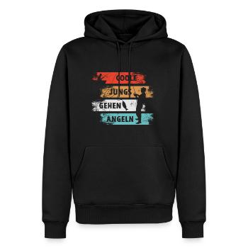 Coole Jungs Gehen Angeln Angler - Männer Premium Bio Hoodie - Schwarz - Vorne - Nico (187cm)
