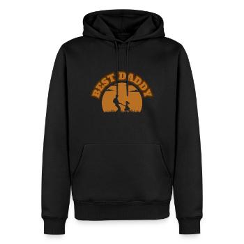 Best Daddy Brown - Männer Premium Bio Hoodie - Schwarz - Vorne - Nico (187cm)