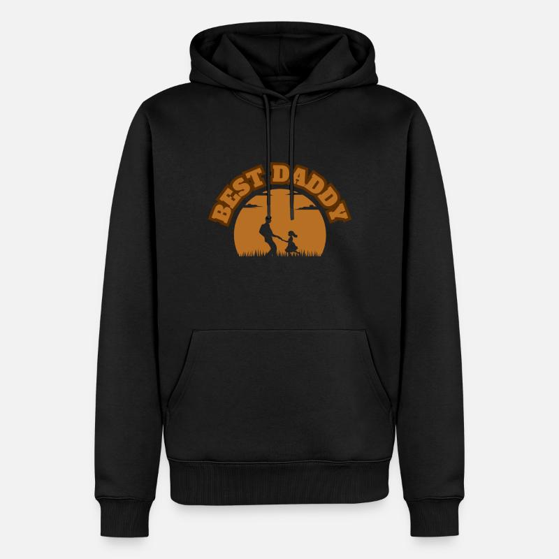 Best Daddy Brown - Männer Premium Bio Hoodie - Schwarz