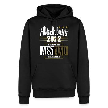 Abschluss 2022 Wir sind mit Abstand die Besten - Männer Premium Bio Hoodie - Schwarz - Vorne - Nico (187cm)