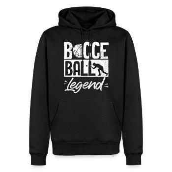 Joueur de boules de pétanque Pétanque Légende De la boule drôle - Sweat à capuche Premium bio Homme - noir - Devant - Nico (187cm)