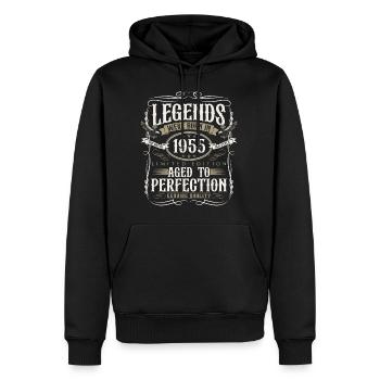 Né en 1955 Legends Cadeau d’anniversaire - Sweat à capuche Premium bio Homme - noir - Devant - Nico (187cm)