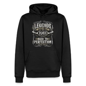 Né en 1961 Legends Cadeau d’anniversaire - Sweat à capuche Premium bio Homme - noir - Devant - Nico (187cm)
