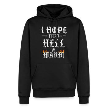 I Hope That Hell is Warm Statement Hell Flames - Men’s Premium Organic Hoodie - black - Front - Nico (187cm)