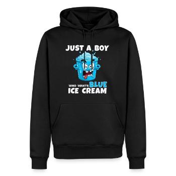 Crème glacée bleue juste un garçon - Sweat à capuche Premium bio Homme - noir - Devant - Nico (187cm)