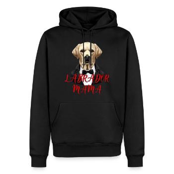 Labrador Retriever MAMA Art Lab dog Puppy - Men’s Premium Organic Hoodie - black - Front - Nico (187cm)