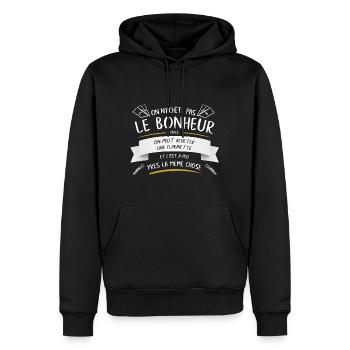 Clarinette Musique Drôle Cadeau - Sweat à capuche Premium bio Homme - noir - Devant - Nico (187cm)