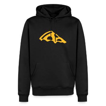 Pizza slice with cheese - Herre Premium økologisk hoodie - sort - Foran - Nico (187cm)