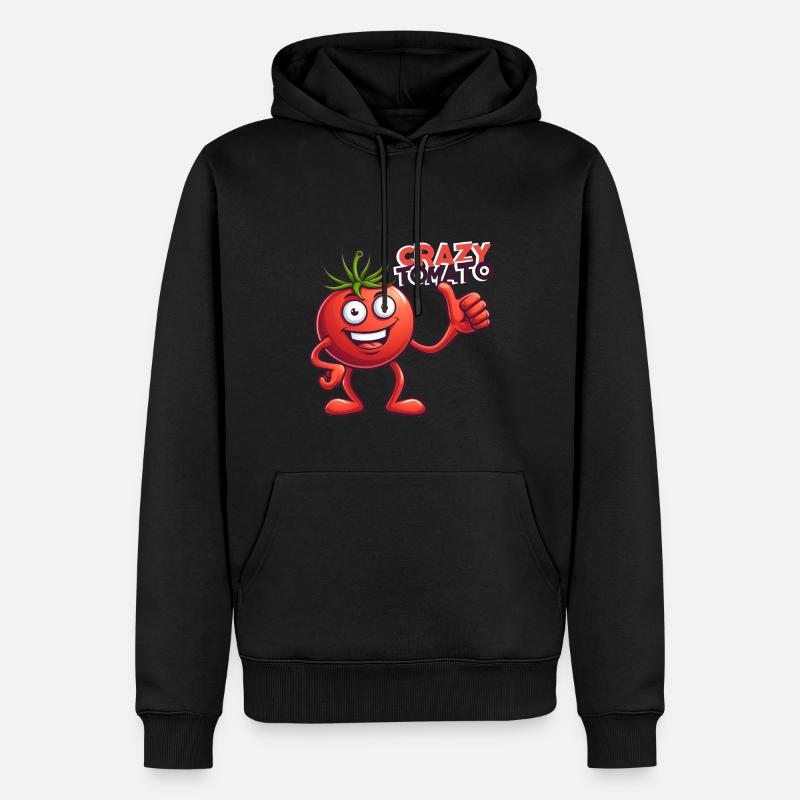 Légumes fous : Tomate avec pouce levé - Sweat à capuche Premium bio Homme - noir