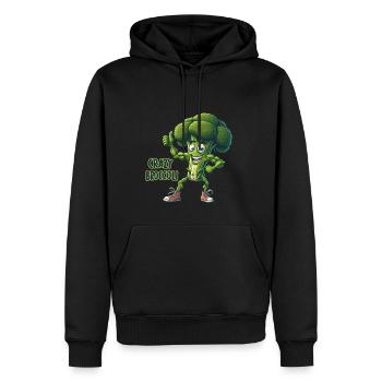 Légumes fous : Brocoli Calisthenics Pro Thumbs Up - Sweat à capuche Premium bio Homme - noir - Devant - Nico (187cm)